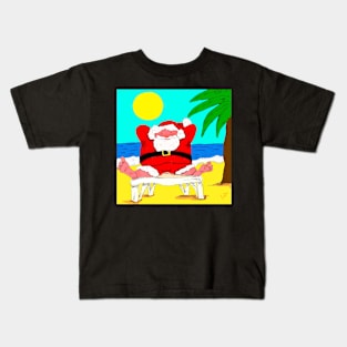 Santa On Holiday Kids T-Shirt